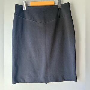 Michael Kors size 10 black mini business work skirt with slit, stretchy, fitted